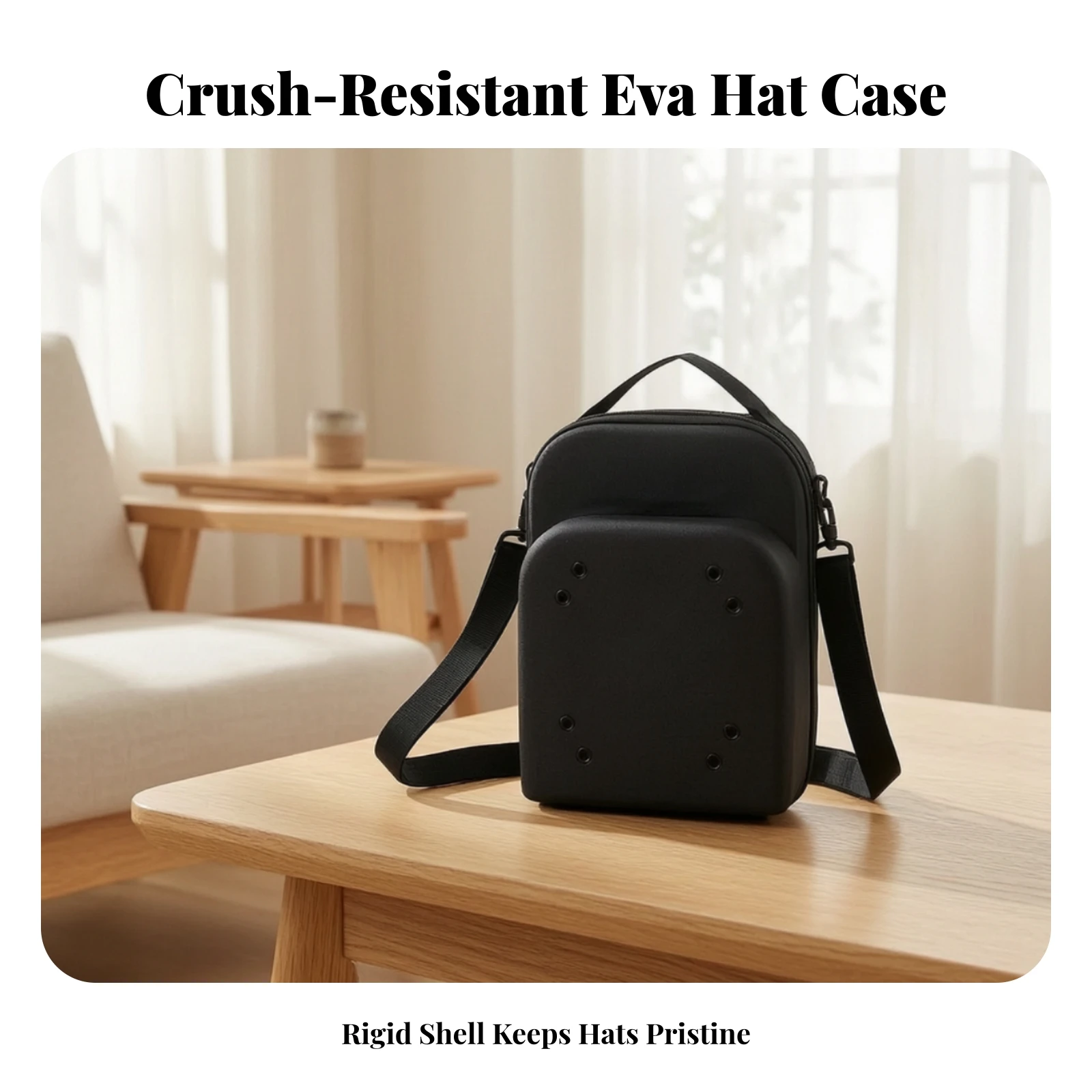 Baseball Cap Organizer with Zipper Portable Hat Storage Bag with Shoulder Strap Hat Travel Case Lightweight for Travelers