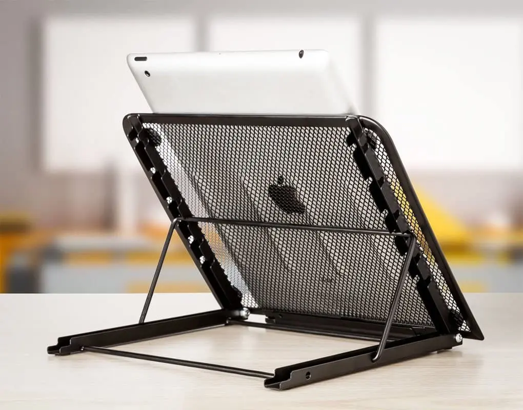 Formwell-Ventilated Adjustable Stand for Laptop, Metal Mesh Material, Foldable Support Holder, Cooling Stand