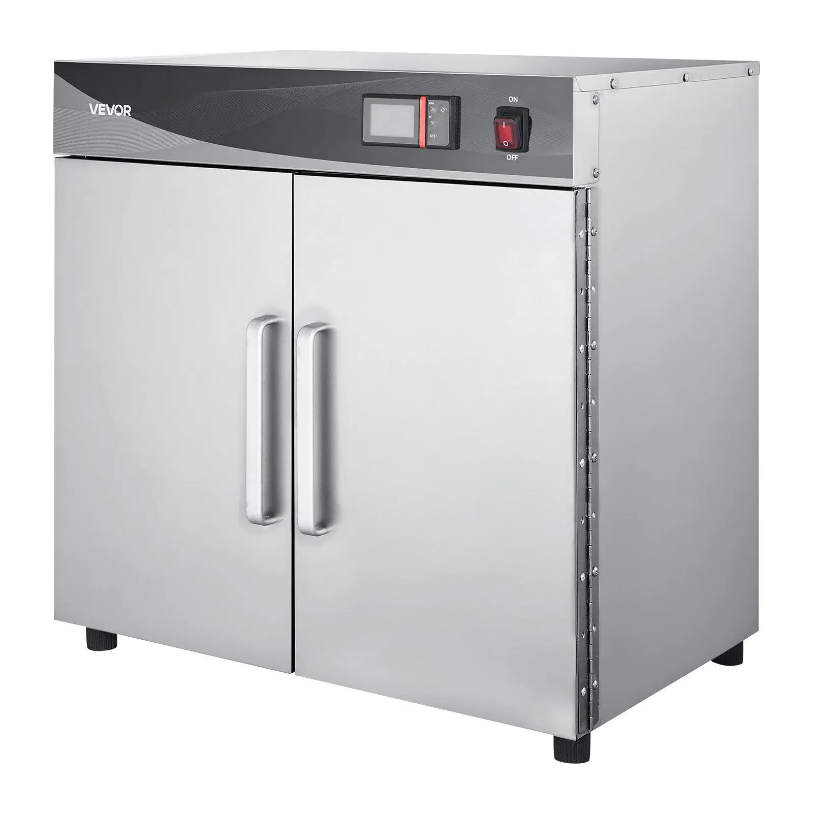 

Electric Hot Box Food Warmer, 4-Tier Commercial Warming Cabinet with Water Tray, Double-Door and Adjustable Shelves, Stainless