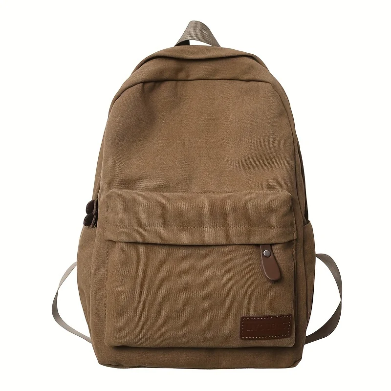 Durable Reusable Backpack, Unisex Canvas Bag, Daily Commute & Office Laptop Bag, High Quality Backpacks, Simple Shoulder Bag,