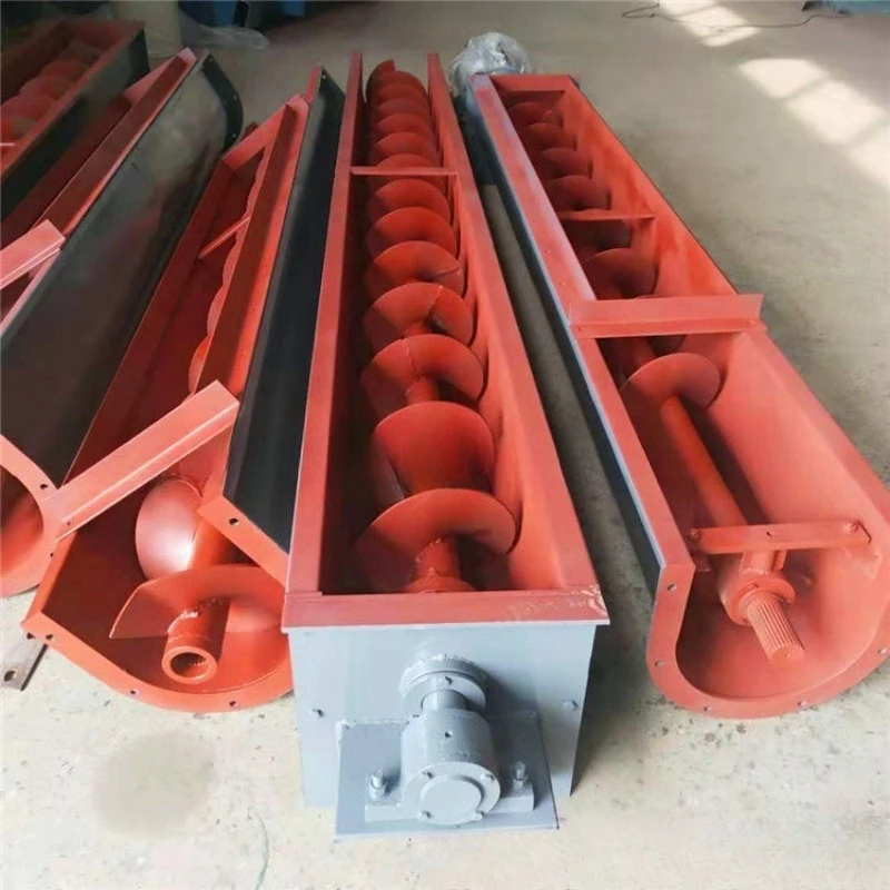 U-shaped spiral conveyor, tubular stainless steel , shafts without shafts