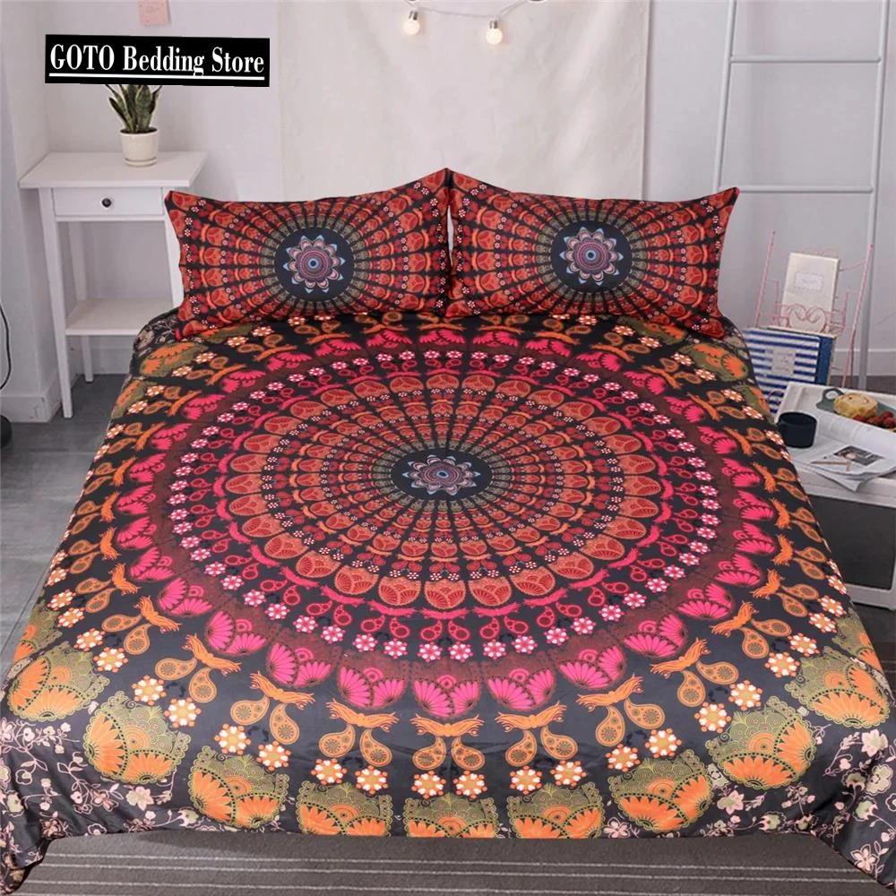 

Mandala Bedding Set Duvet Cover With Pillowcases Boho Bedroom Comforter Set Home Double Size Large Home Textile Hot Drop Ship