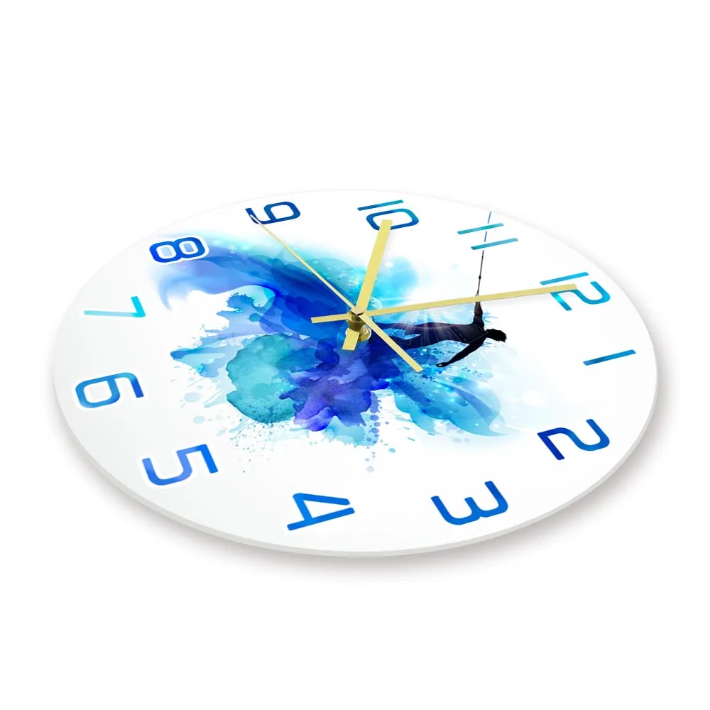 Kitesurfing Inspired Wall Clock For Bedroom Extreme Adventure Water Sport Home Decor Wall Watch Kiteboarding Kite Surfer Gift