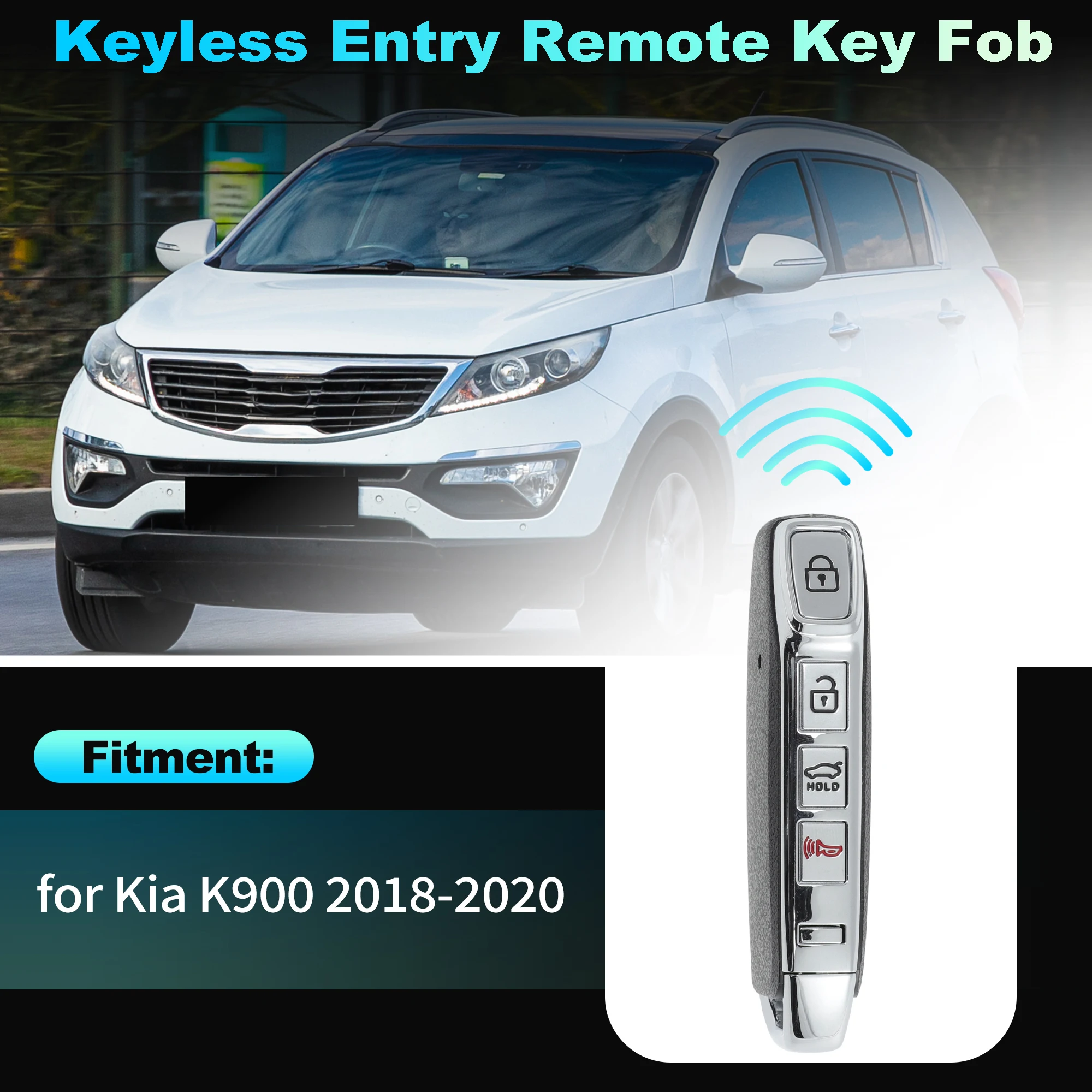 UXCELL TQ8-FOB-4F17 434 MHz Keyless Entry Remote Key Fob for Kia K900 2018-2020