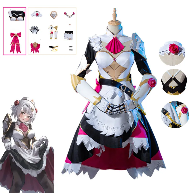 Disfraz de Cosplay de Genshin Impact Noelle, traje de sirvienta de caballeros, conjunto completo, vestido de Noelle