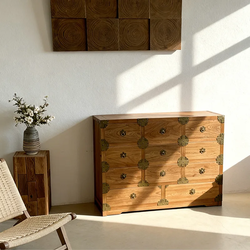 

Solid wood sofa bucket cabinet tenon and mortise structure medicine side cabinet dining side against