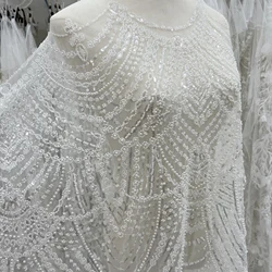 Luxury High Quality Pearl Embroidery Suitable For Private Customized Wedding Dresses, Bridal Wear Lace Fabrics