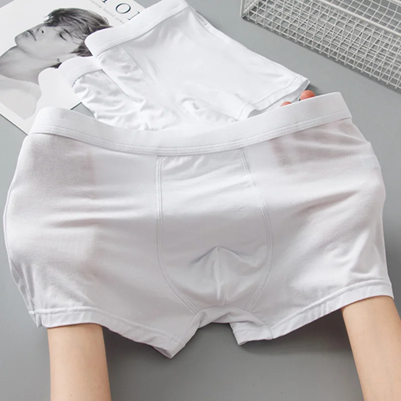 3Pcs Big Size Men Boxers Briefs Shorts Underwear Bottom Cotton Knickers White Panties Underpants Undies L XL 2XL 3XL 4XL