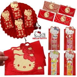 12pçs sanrio hello kitty pacote vermelho ano novo casamento dia das bruxas natal presente de dinheiro envelope vermelho festa de aniversário envelope vermelho fofo