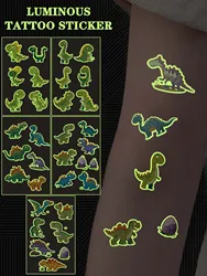 5 Sheets Glow-in-the-Dark Dinosaur Graffiti Style Waterproof Temporary Tattoo Sticker, for use on arms, Long-lasting,fake tattoo