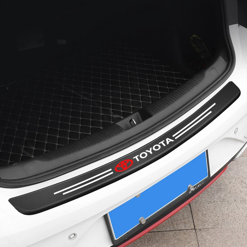 5Pcs Car Carbon Fiber Stickers Door Sill Anti Scratch Decals For Toyota 86 Mirai Supra Prado Alphard Vellfire Crown Sequoia Venz