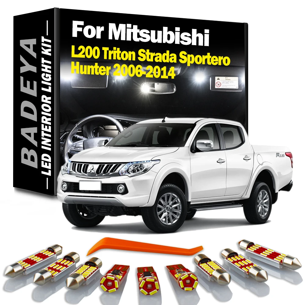 11 pçs led interior kit de luz interior para mitsubishi l200 triton strada sportero caçador 2006 2008 2011 2012 2013 2014 lâmpada sinal