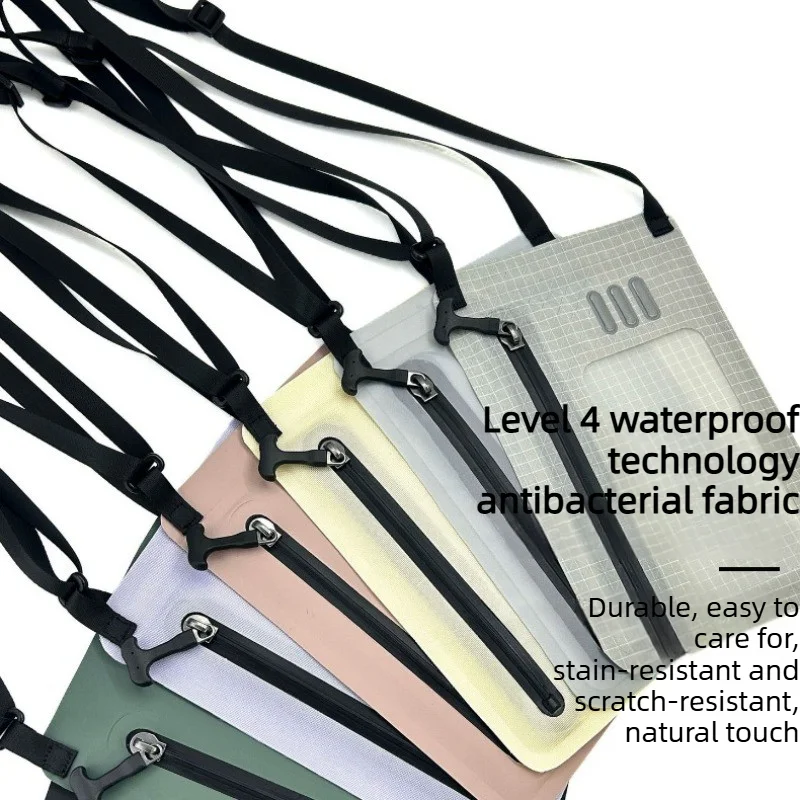 TPU Waterproof Phone Pouch Crossbody Bag 4 Level Water Resistant Touch Screen Dry Bag Adjustable Strap Swimming Beach Kayaking