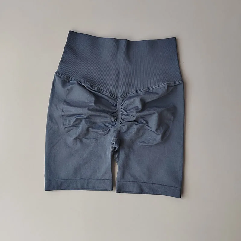 Pfirsichfarbene Fitness-Shorts mit hoher Taille, schnelltrocknend, atmungsaktiv, für das Training, Po-Lifting, eng anliegende Sport-Yoga-Dreiviertelhose – Detail 17