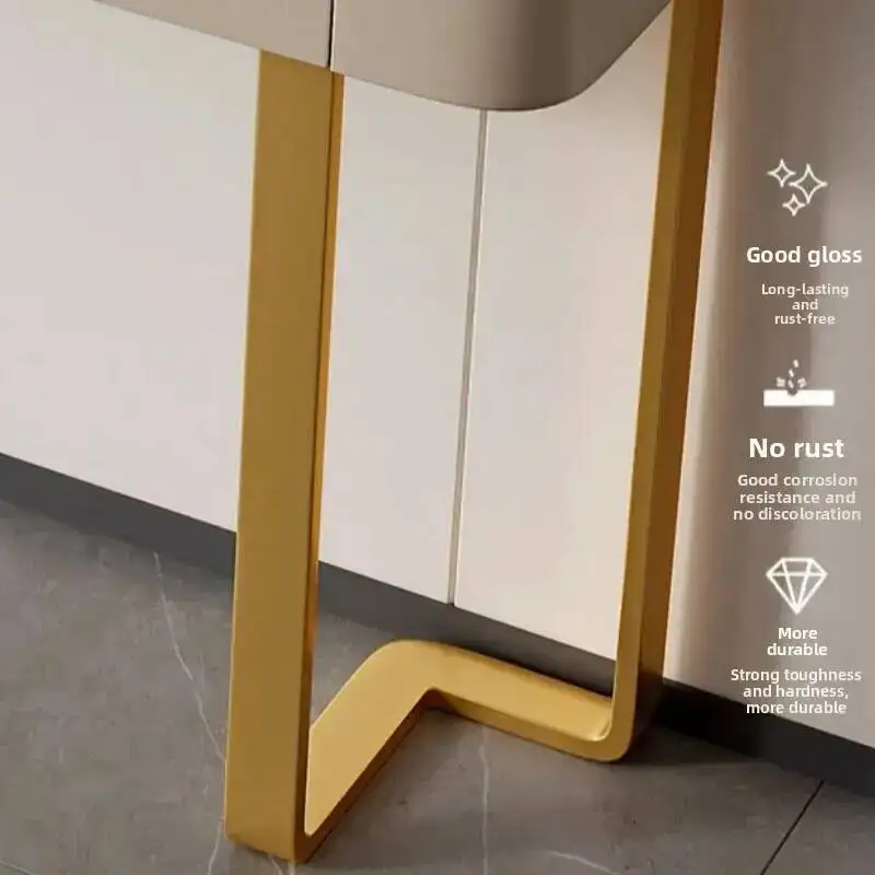 Mesa de Centro Moderna de Luxo Simples, Mesa de Console Semicircular para Sala de Estar, Mesa Estreita para Hall de Entrada, Móveis para Sala