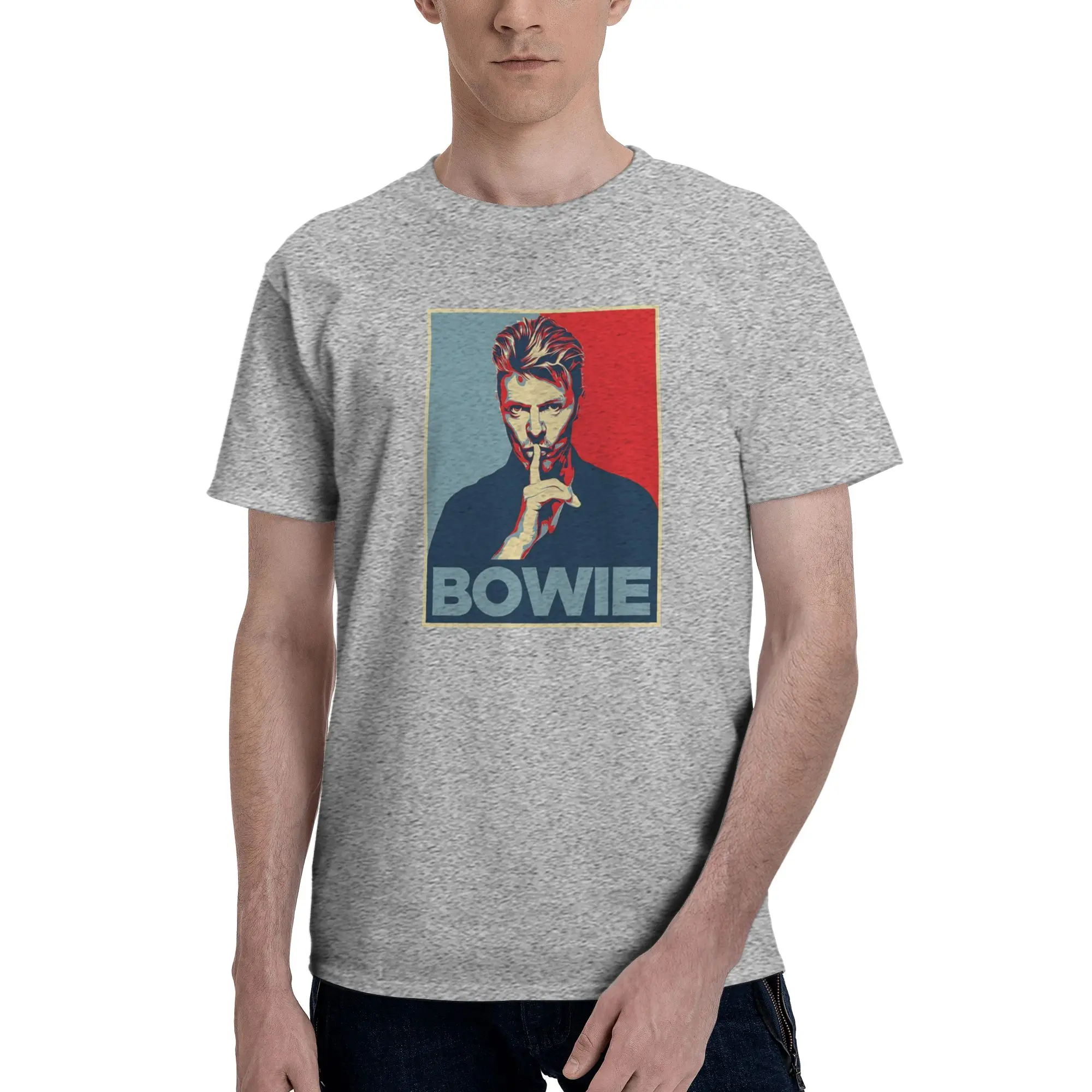 1 Piece Hand Funny Graphic 100% Cotton T-Shirt Aladdin Sane Tops Tees For Men