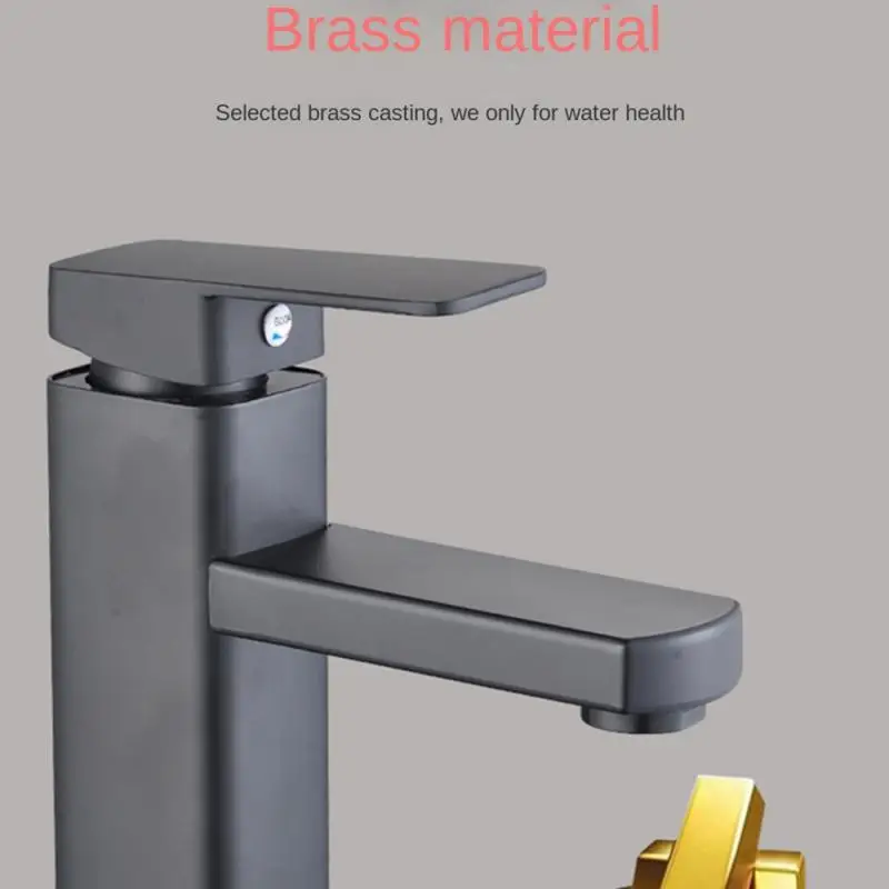 Stainless Steel Portable Durable Simple Wear Resistance Convenient Toilet Black General Practical Home Furnishing Square Faucet