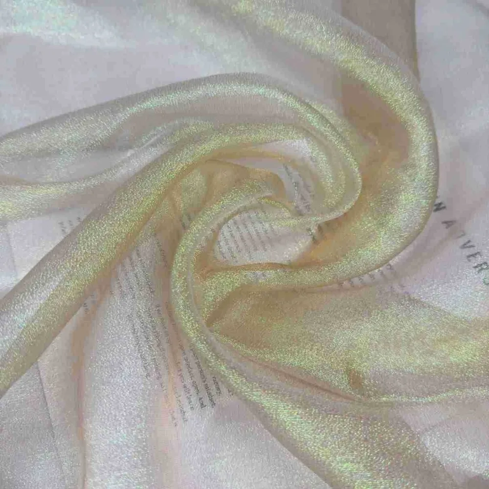 新しいカラフルなレーザーオーガンザ生地 100*150 センチメートルグラデーションカラー布生地シルク DIY 素材ステージ背景