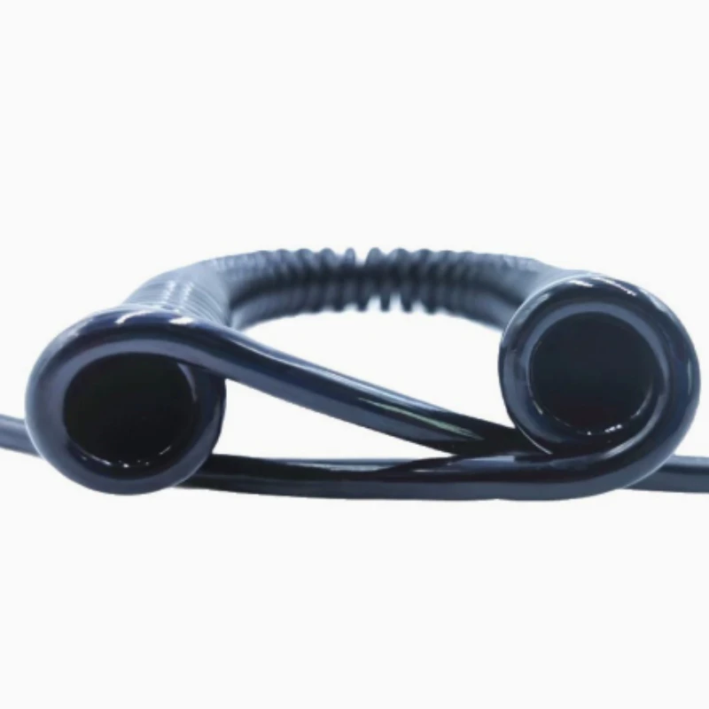 Suitable for Spring Wire 2  3  4 Cores Telescopic Spiral Cable National Standard Copper Core  Black High Elastic Power Cord
