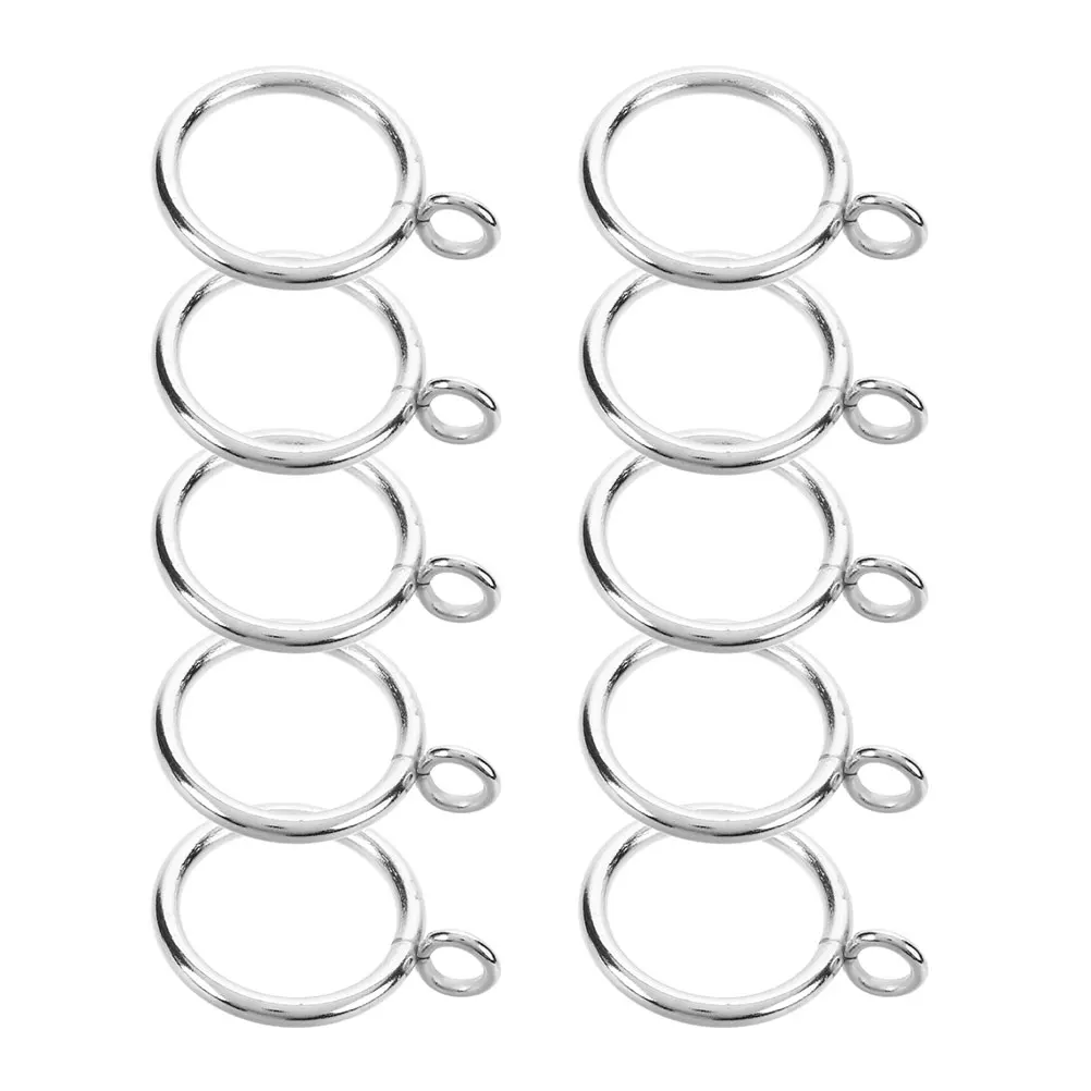 

10pcs Curtain Rings With Eyelet Iron Metal Drapery Hanging Rings For Roman Curtains Shower Rods Window Decor Heavy Duty Spacer