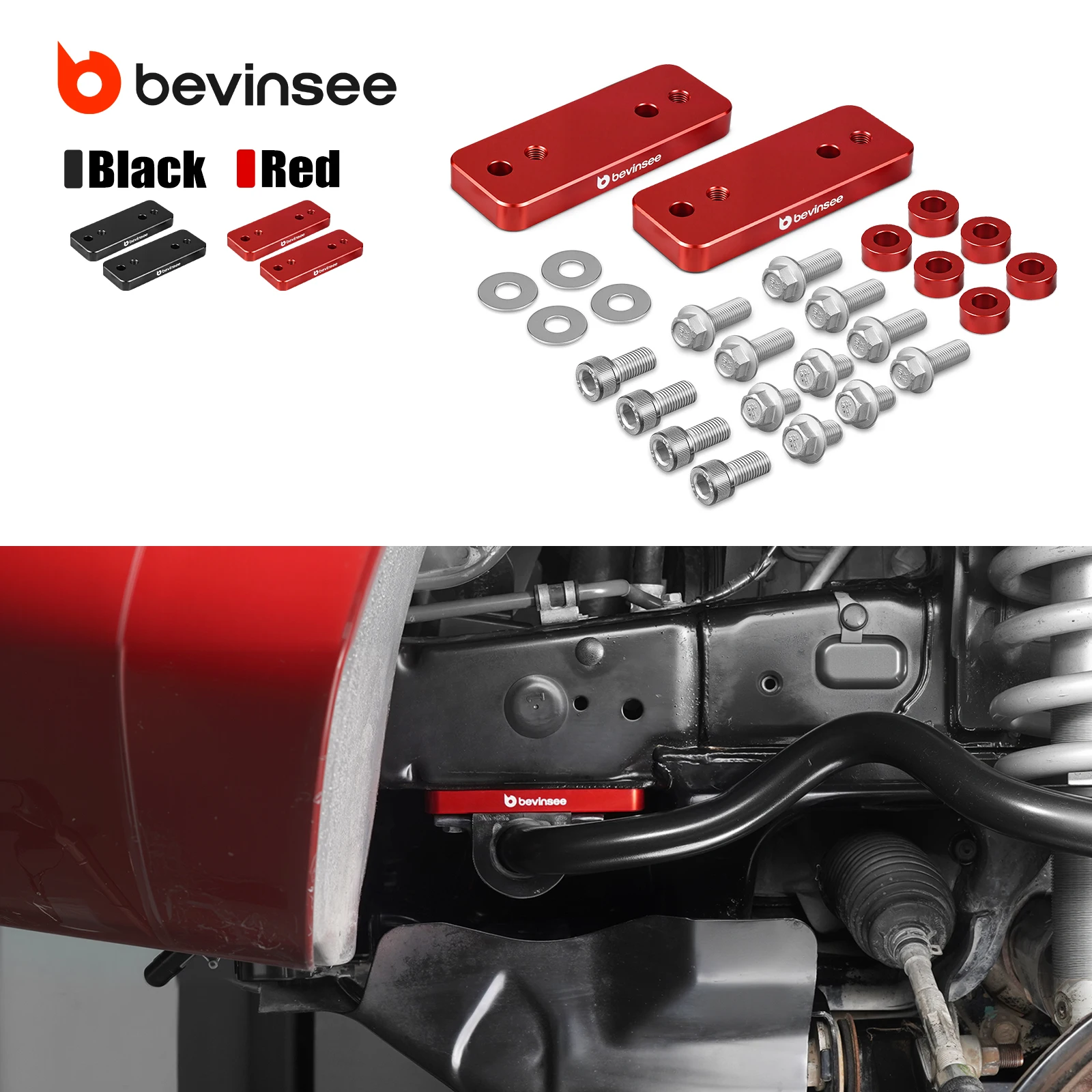BEVINSEE Front Sway Bar Relocation Kit for Toyota FJ Cruiser/4Runner,only for non-KDSS models,Replace for 48824-60190,Aluminium