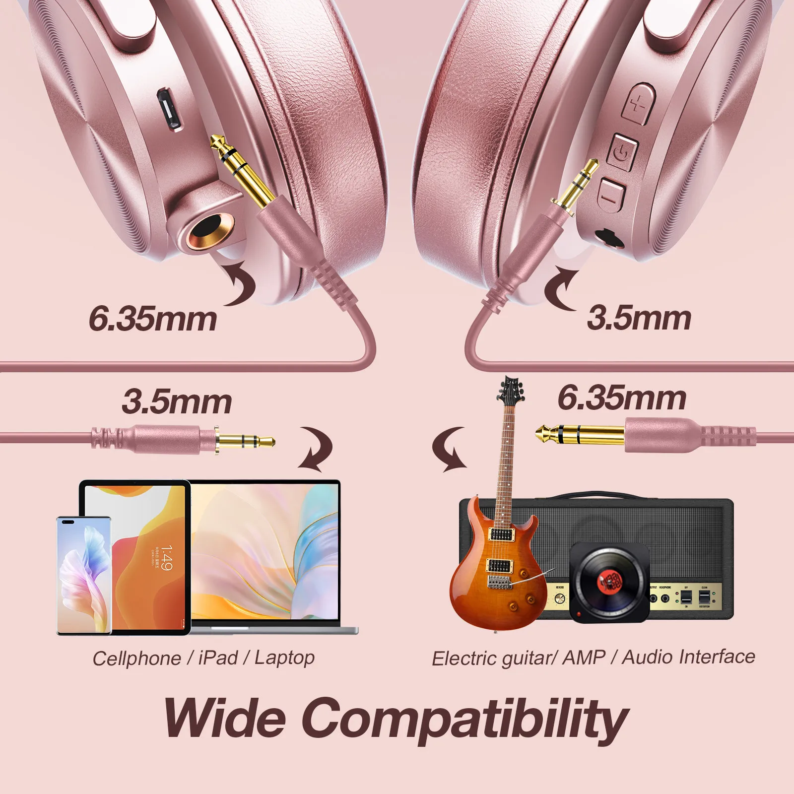 Oneodio A70 Wireless Headphones Bluetooth 5.2 Earphone Over Ear Handsfree Headset With Microphone For Phone PC Computer Office