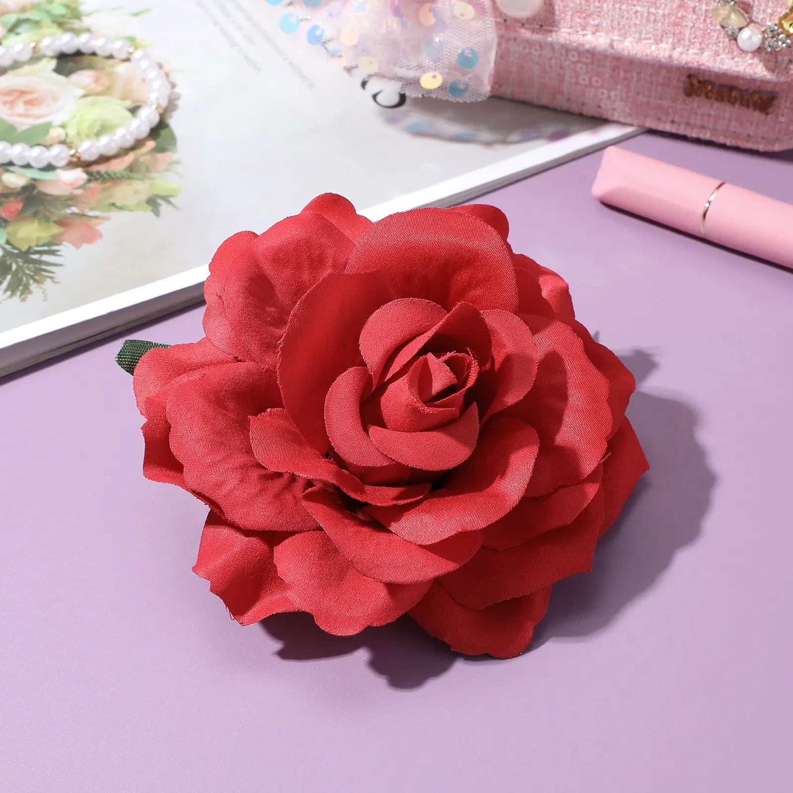 Artificial Rose Flower Hair Cl - огляд і ціна Women Accessories Combo Gift