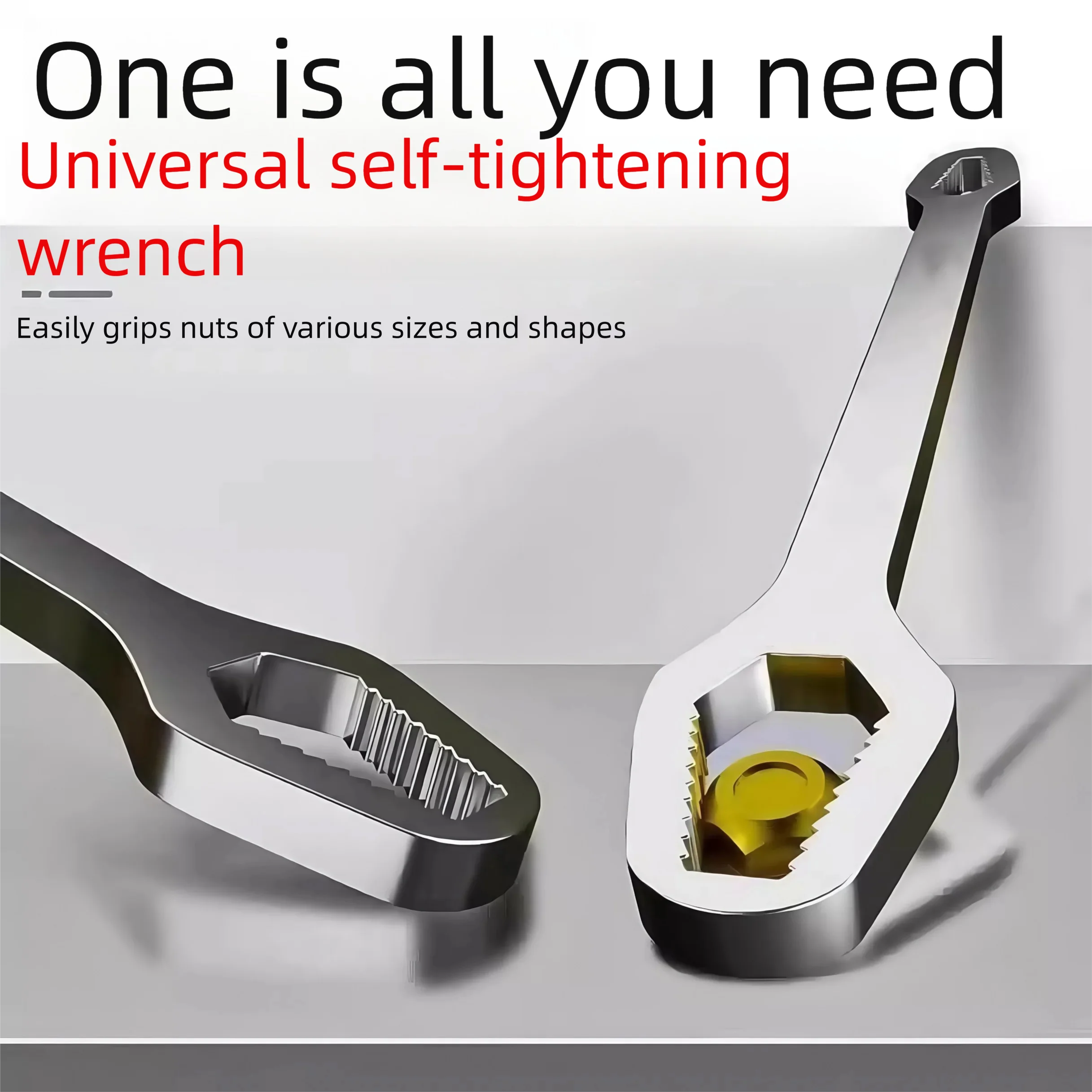 Multi functional wrench, double headed, multi-purpose, self tightening, adjustable dumb head wrench, 8-22mm household auto repai