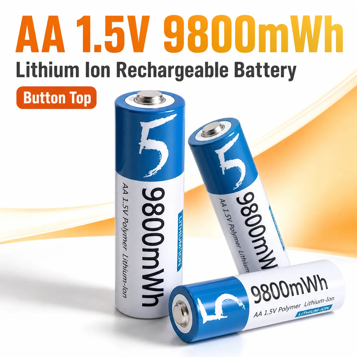 AA Rechargeable Battery 9800mWh 1.5V Lithium Ion Constant Voltage for Flashlights Smart Home RC Toys Devices