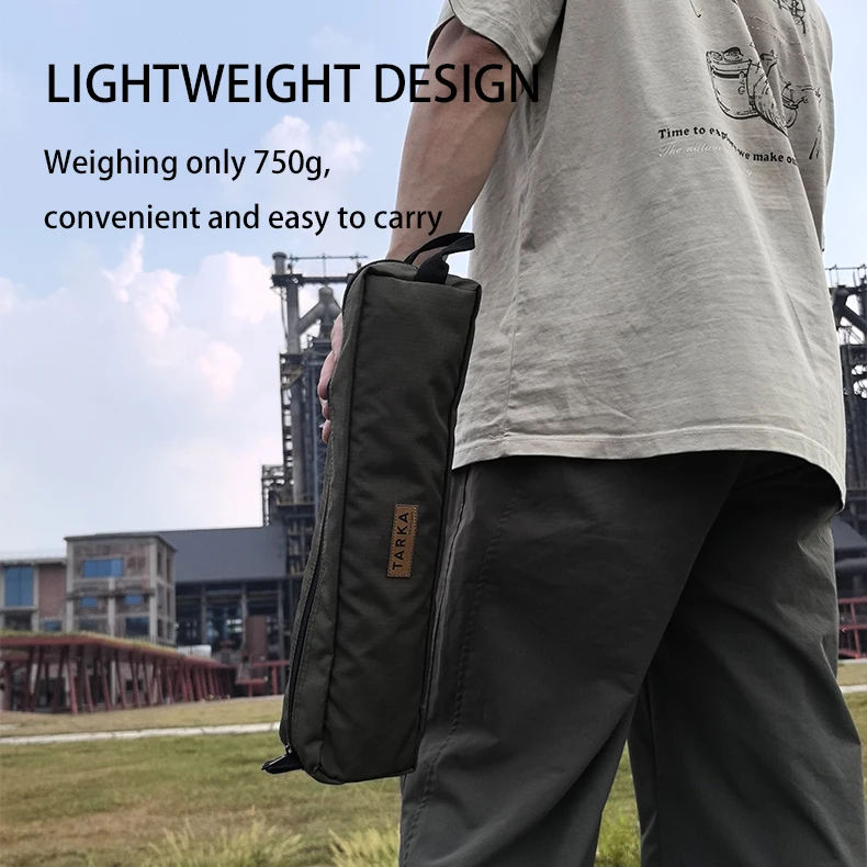 TARKA Camping-Klapptisch aus 600D Oxford-Gewebe, aufrollbarer leichter Tisch aus Aluminiumlegierung mit Netztasche für Outdoor-Picknicks – Detail 13