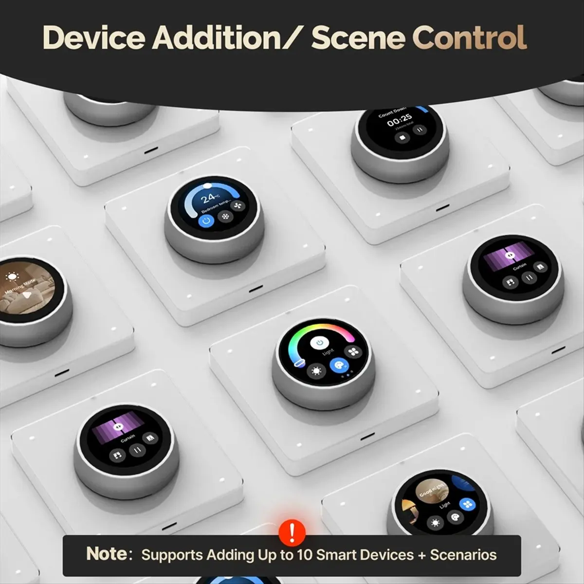 [NEW] Tuya WiFi Smart Knob Central Control Screen Touch Rotate 3 Relays 4 Buttons Programmable Scene Switch