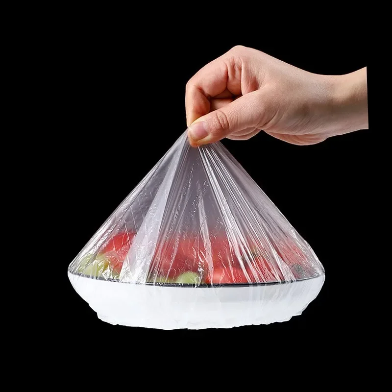 100pcs Disposable Food Storage Covers Bags for Bowls Elastic Plate Plastic Lid Covers Vacuum Bags for Kitchen Food Fresh Seal