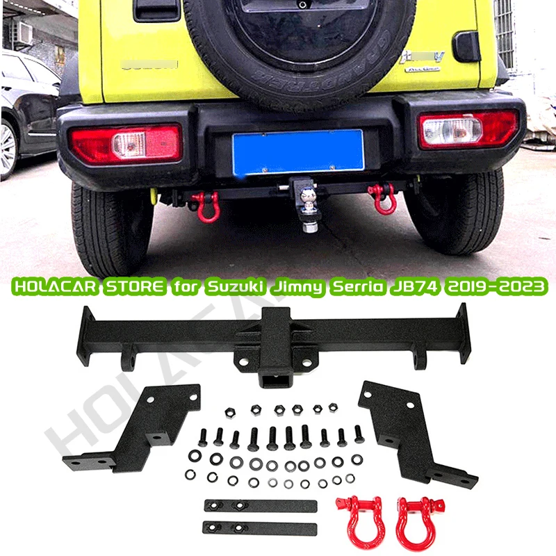 

Car Tow Bar with/without D-Ring Rear Bumper Trailer Square Mouth Modify for Suzuki Jimny JB64 JB74 2019 2020 2021 2022 2023