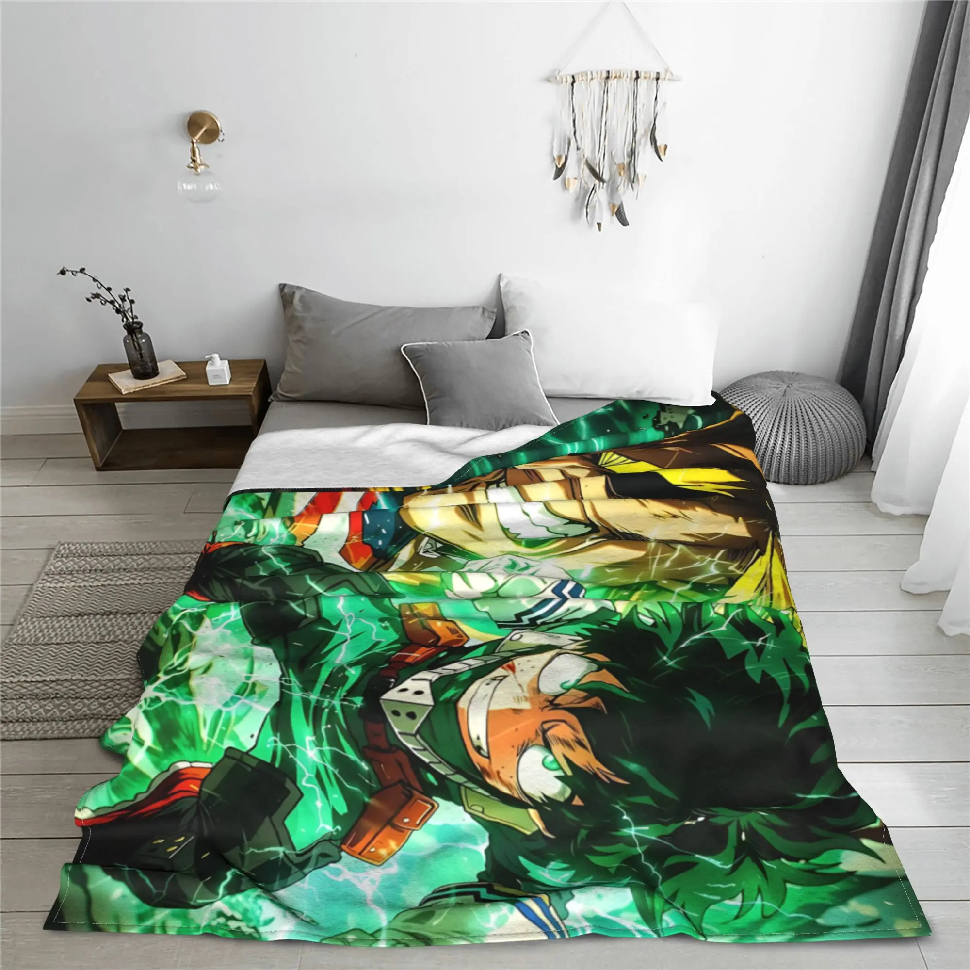 1PC Home Izuku Midoriya  Blanket Throw Super Cosy Plush Living Room Sofa