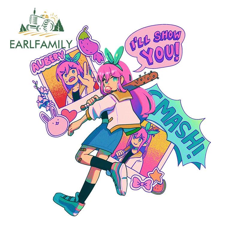 

EARLFAMILY 13 см × 12,2 см красочные мультяшные графические автомобильные наклейки креативные забавные граффити наклейки водонепроницаемые защитные наклейки на дверь автомобиля