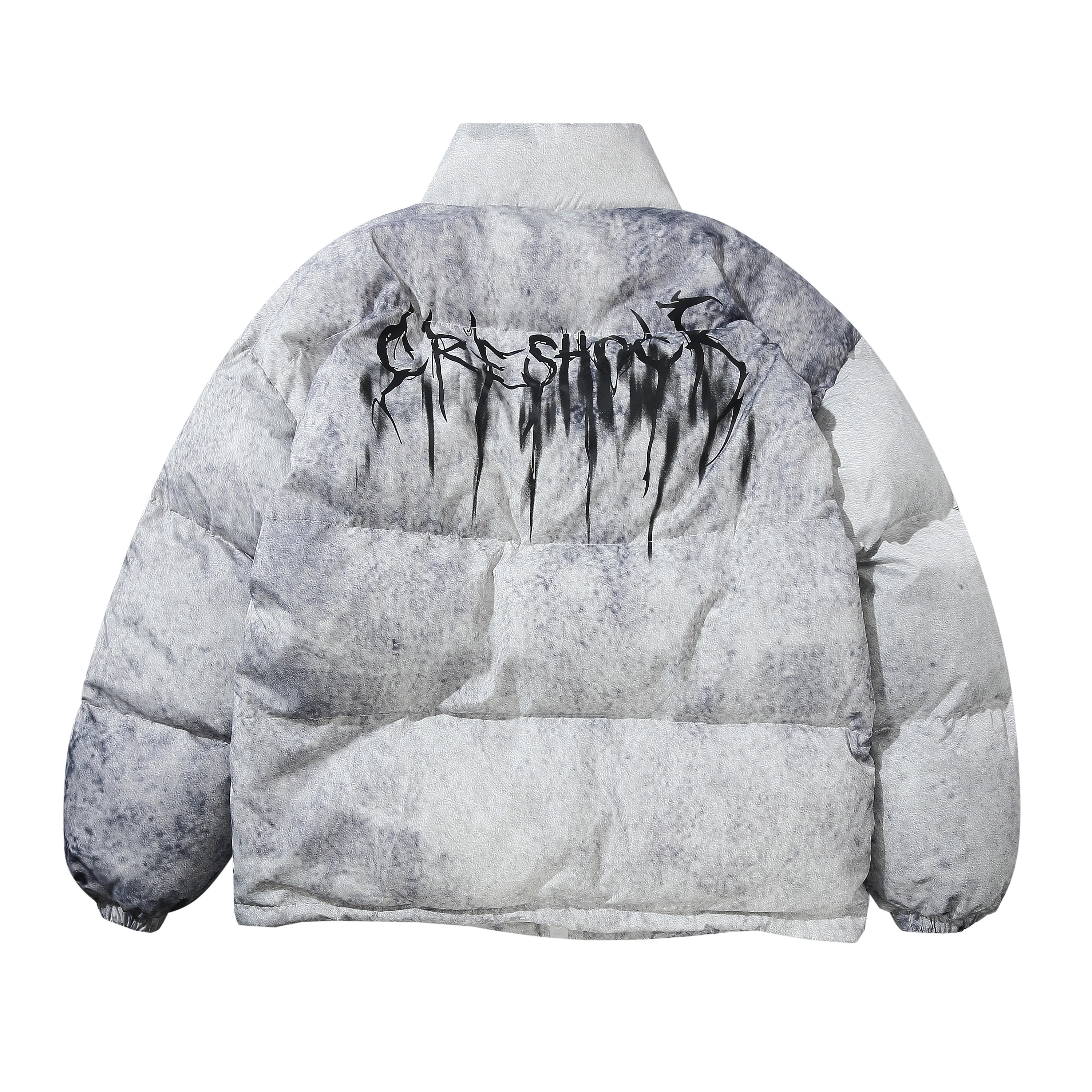 Männer Hip Hop Oversize Padded Bomber Jacke Mantel Streetwear Graffiti Jacke Parka Baumwolle Harajuku Winter Unten Jacke Mantel Outwear