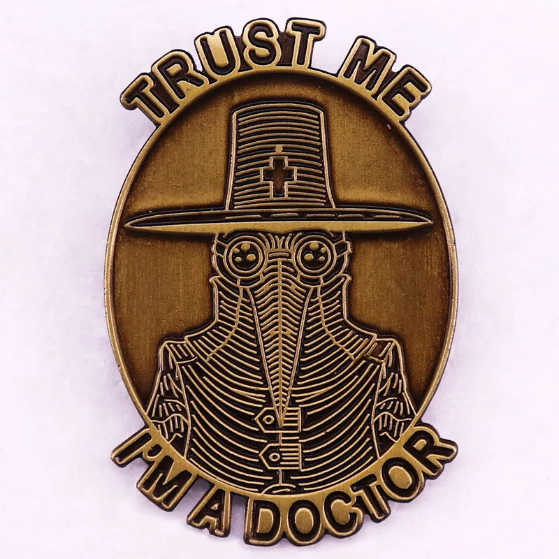 Pássaro vintage faturado médico broche, Emblema De Metal