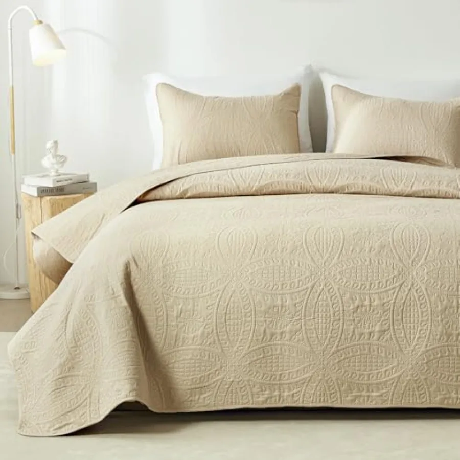 Quilt Bedding Set Ultrasonic Quilt Set Lightweight Soft Bedspread Coverlet Modern Style Bed Cover for All Seasons 3 Piece 1 Qui