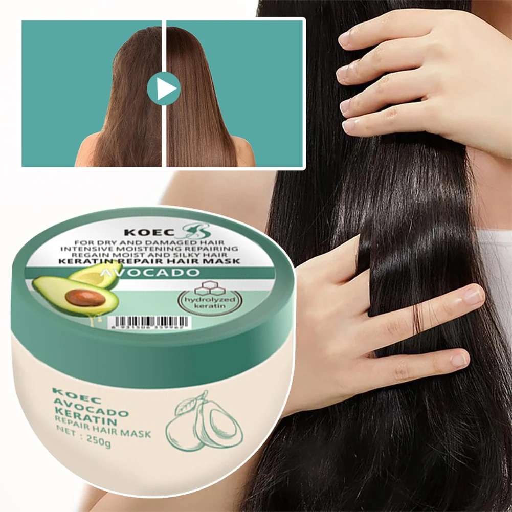 250g Avocado Keratins Repair Hair Mask Hair Treatments For Dry Damage Hair Boost Hair Growth Hair Conditioner For Daily Use