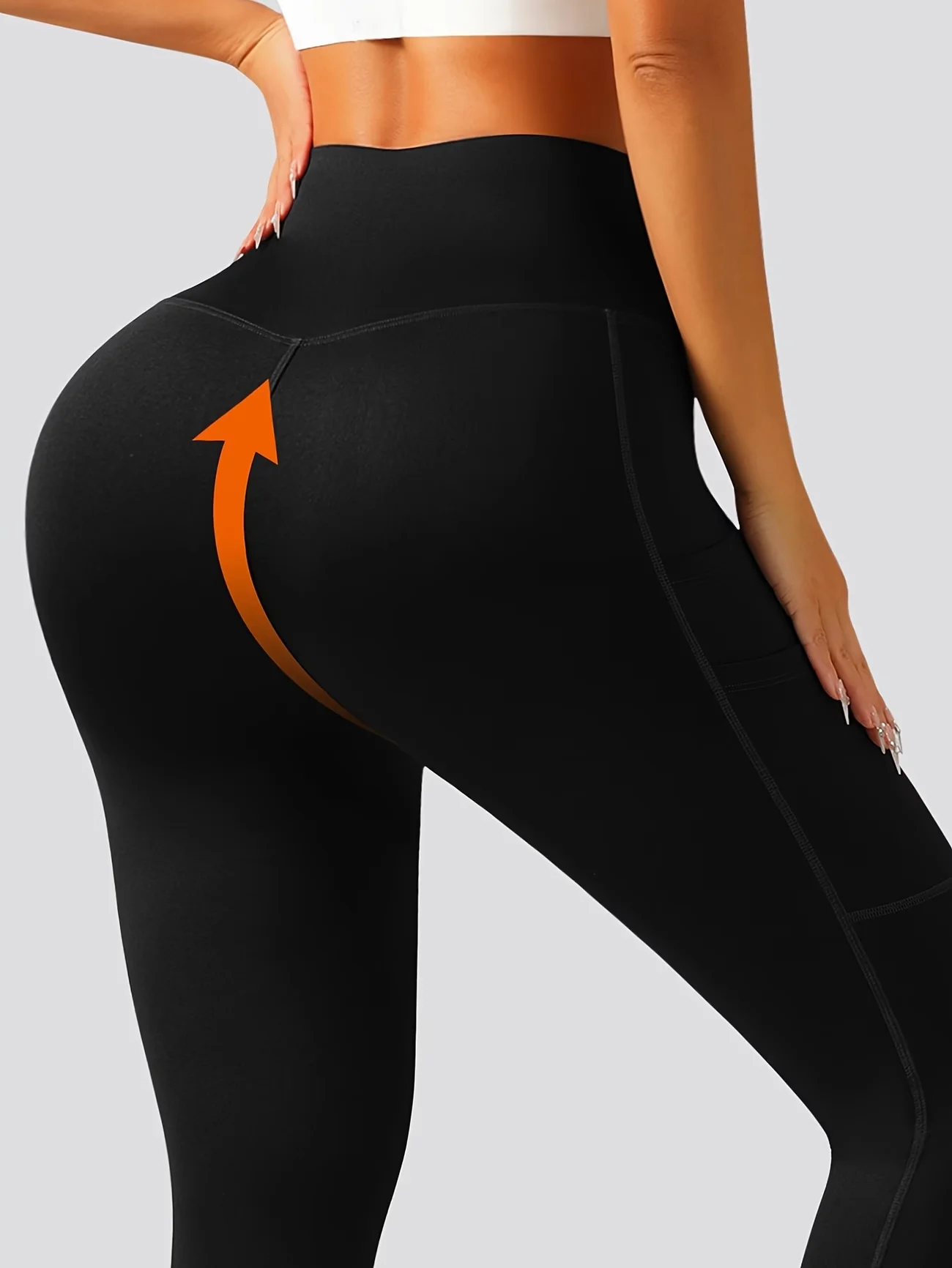 Nude Feel Hautfreundliche High-Waist Yoga-Hose mit Po-Lifting-Effekt und Bauchkontrolle für Workout, Yoga, Outdoor-Sport und Laufen