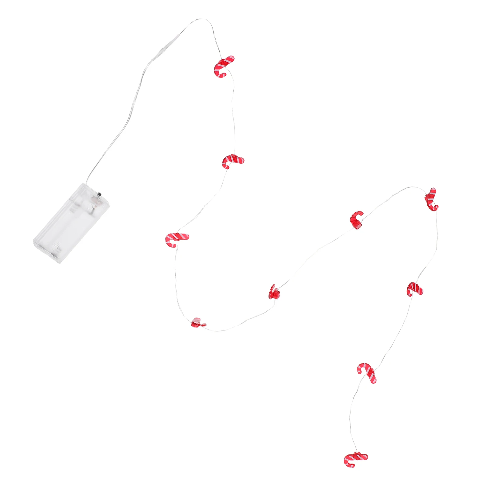 

1pc Led Copper Wire String Lights 2 Aa Batteries Required Candy Cane Design Christmas Decoration Small For