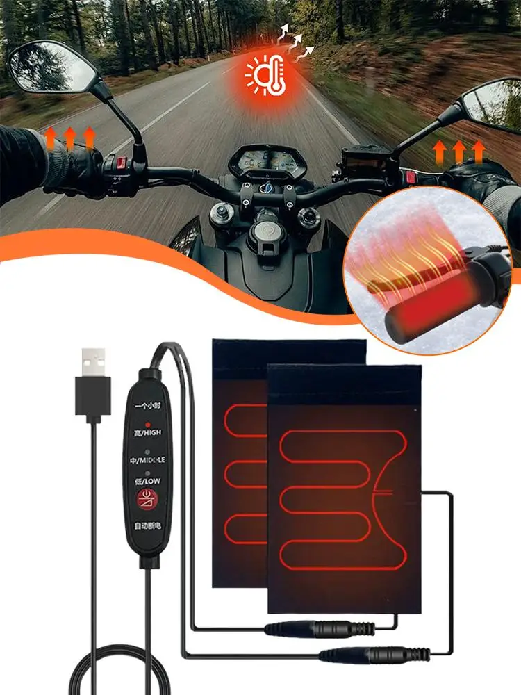 AliExpress NONE USB Electric Heating Handle For Cycling Keeping Warm Pedal, Motorcycle Battery Electric Vehicle Charging Heating Handle Cover
