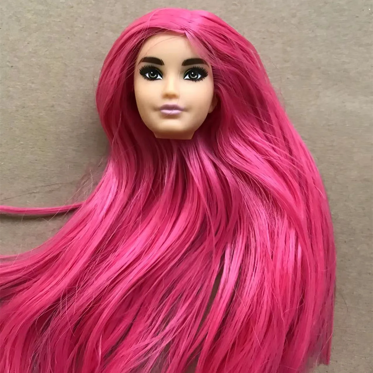 Rare Face Doll Head Colorful Soft Hair Doll Heads Quality Limited Collection Doll Parts Good Makeup Doll Parts DIY Accessories