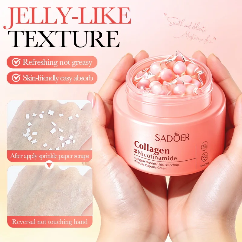 SADOER Collagen Anti-Wrinkle Capsule Cream Niacinamide Moisturizing Brightening Dry Lines Softening Face Cream
