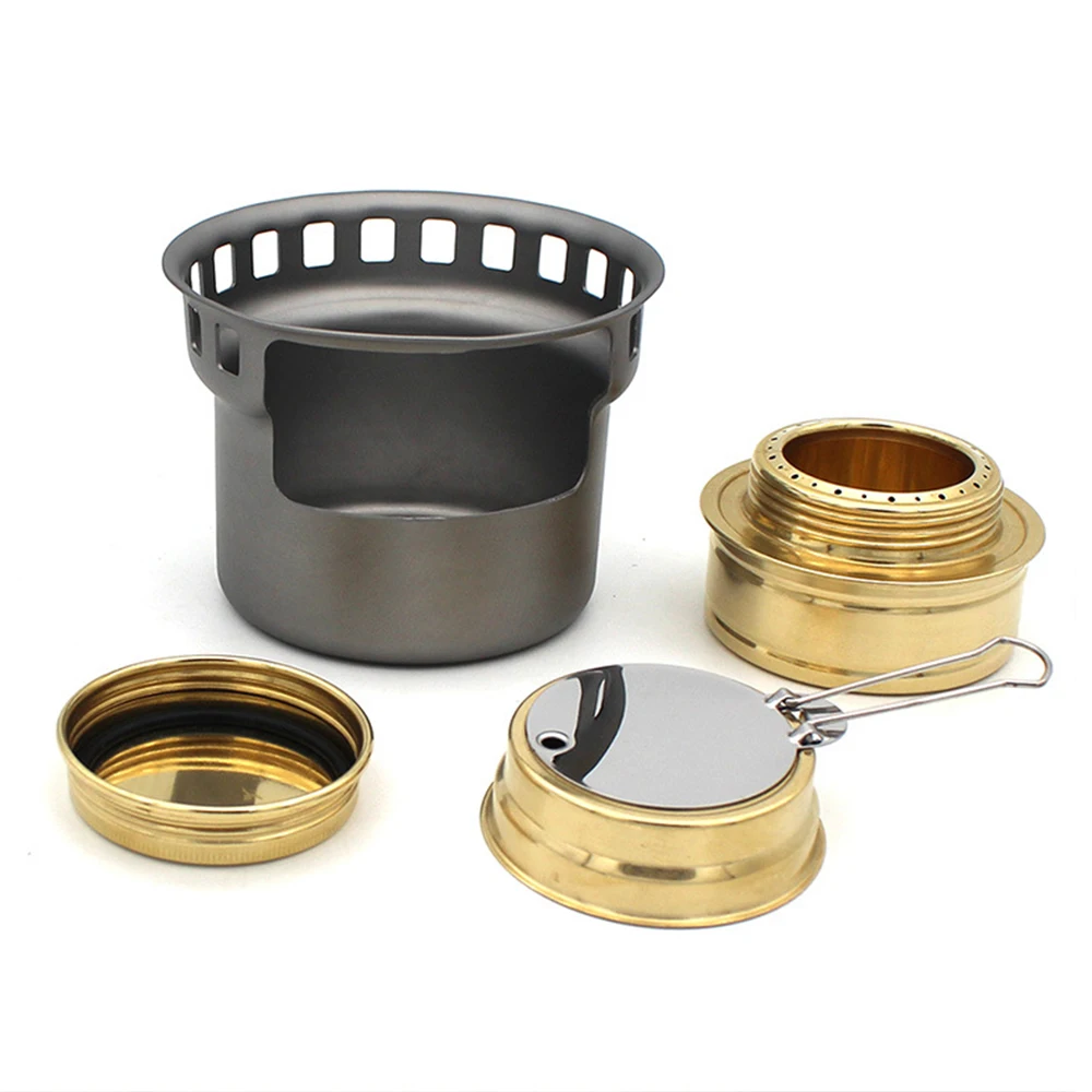 

Portable Mini Alcohol Stove Burner Outdoor Ultralight Brass Camping Cooking Stove Outdoor Camping Backpacking Tourist Burner