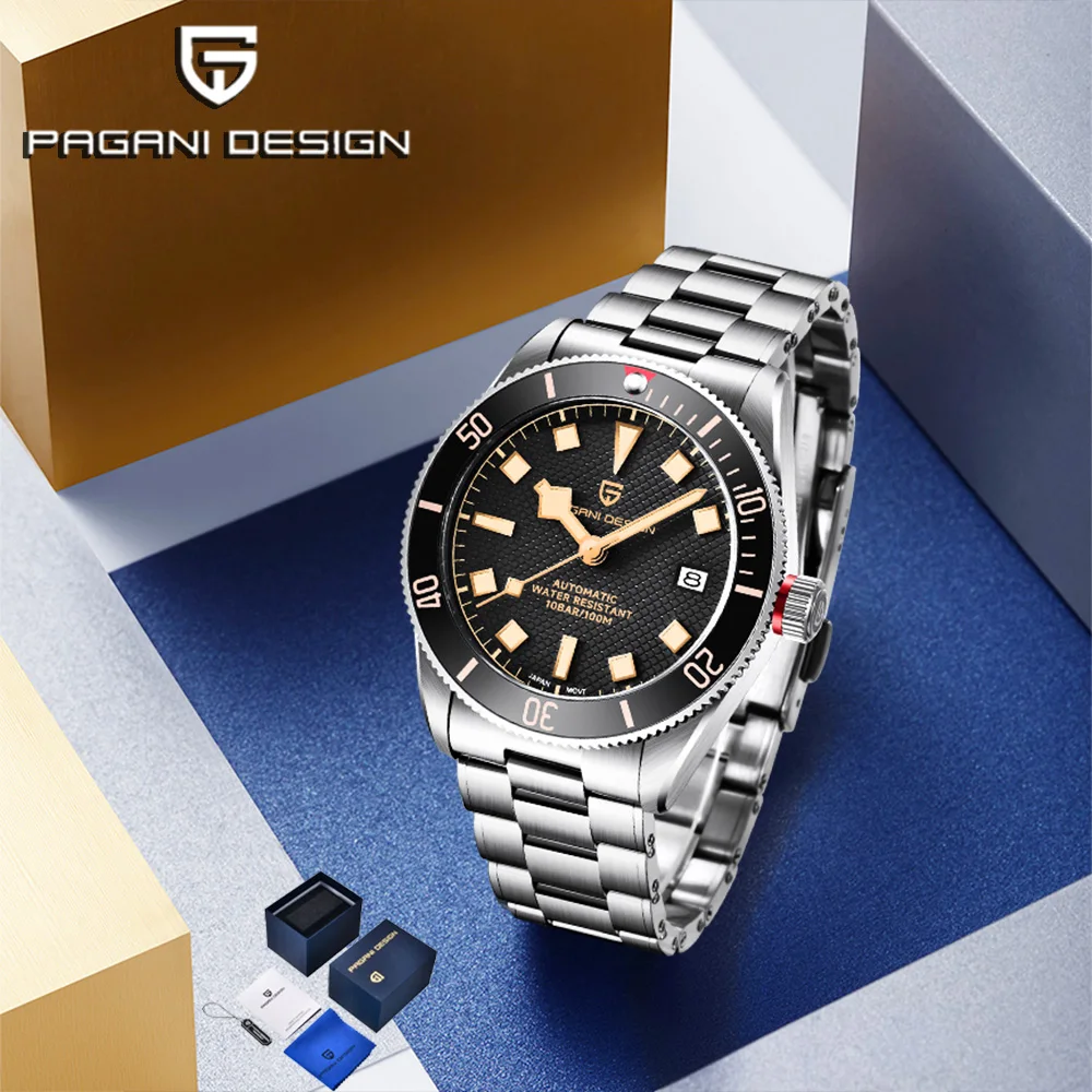 Jam Tangan Otomatis Pria Pagani Design2025, Baja Anti Karat, Mekanik, Sport, Tahan Air, Kotak Hadiah, Tanggal Otomatis