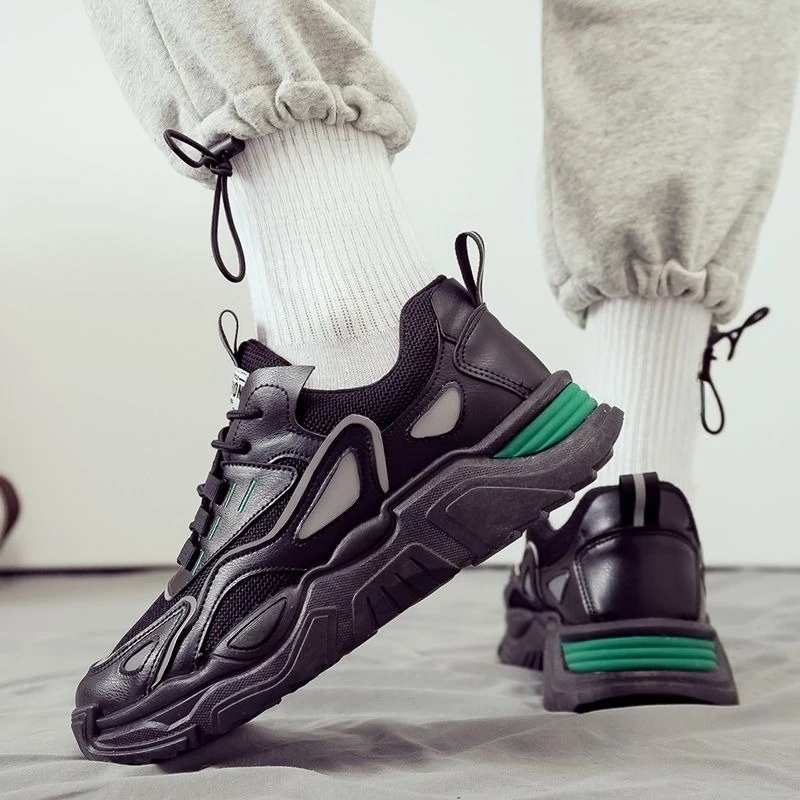 

Мужская спортивная обувь на толстой платформе с сетчатым верхом, дешевые мужские повседневные кроссовки унисекс в Корейском стиле на распродаже без кожи