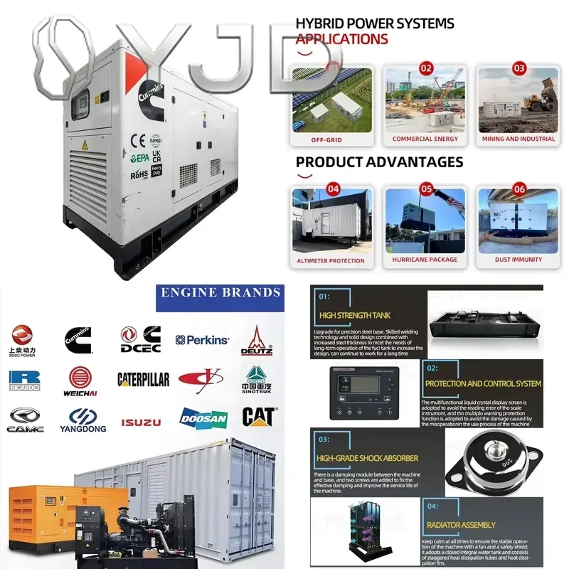 CE EPA Electric Power Generator Genset for Home 150kva 100kw Silent Type Auto Start Open Frame 220V Single Three
