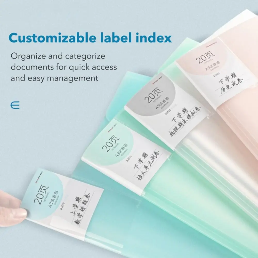 

A3 Test Paper Folder Folded Folder Primary Students Special Paper Storage Booklet Transparent Insert Test Paper Book Exam Folder