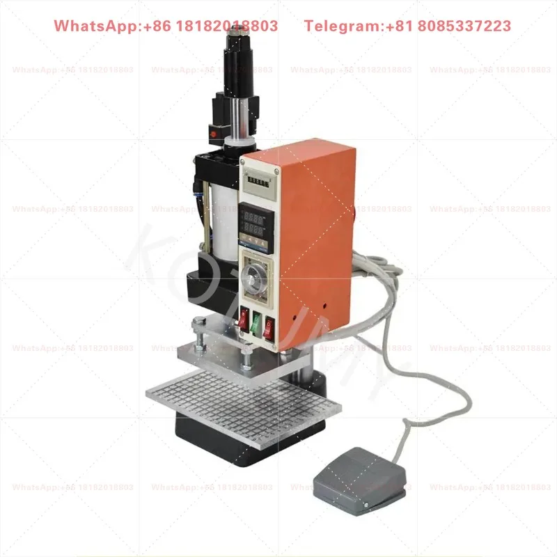 220V/110V Pneumatic Heat Press Embosser Custom Logo Hot Stamping Machine For PVC Leather Paper Wood Embossing